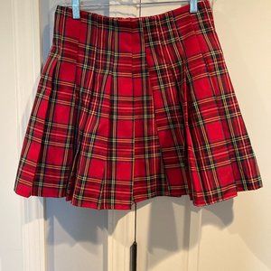 Red Plaid Pleated SHEIN Skirt